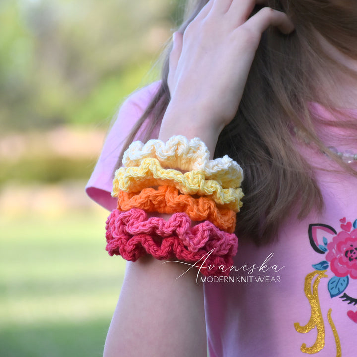 Crochet Cotton Scrunchy Set