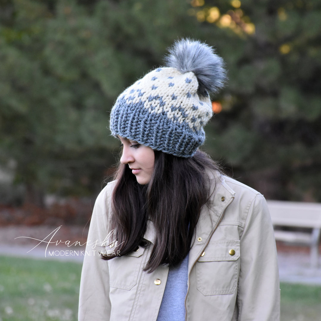 CLEARANCE Chunky Fair Isle Slouchy Hat | THE CELTIC TALES