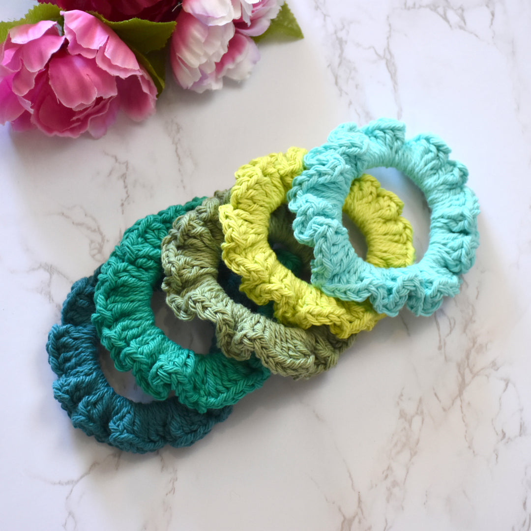 Set of 3 | Crochet Scrunchy - Small - Solids