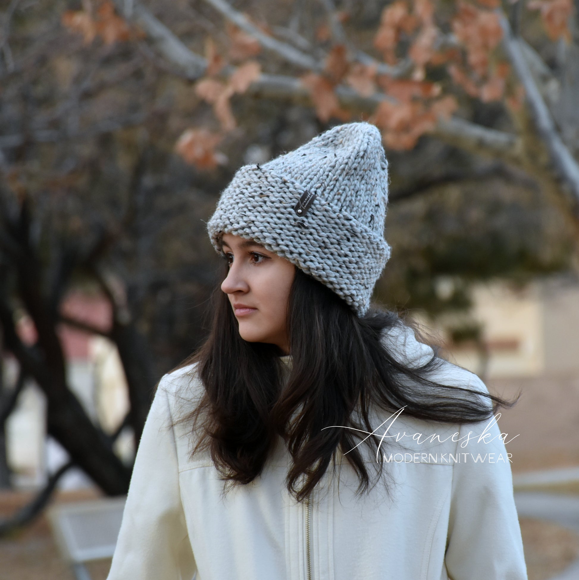 Woman's Knit Fold Over Chunky Beanie Hat