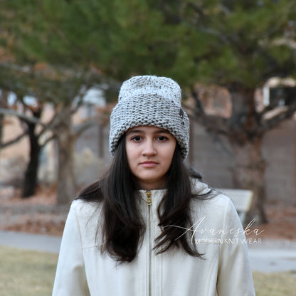 Knit Woolen Winter Folded Brim Beanie Hat