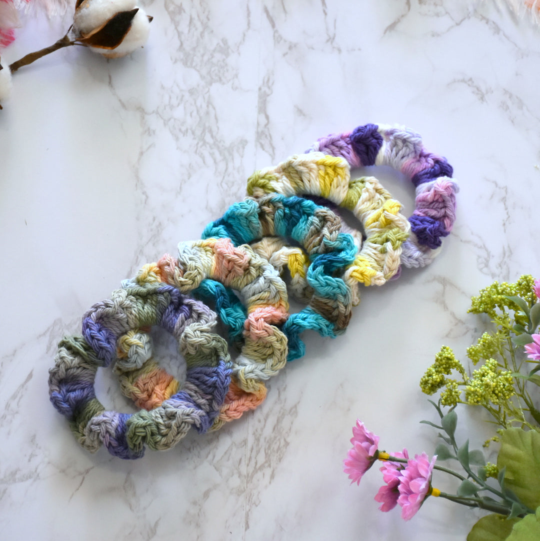 Set of 3 | Crochet Scrunchy - Small - Multis