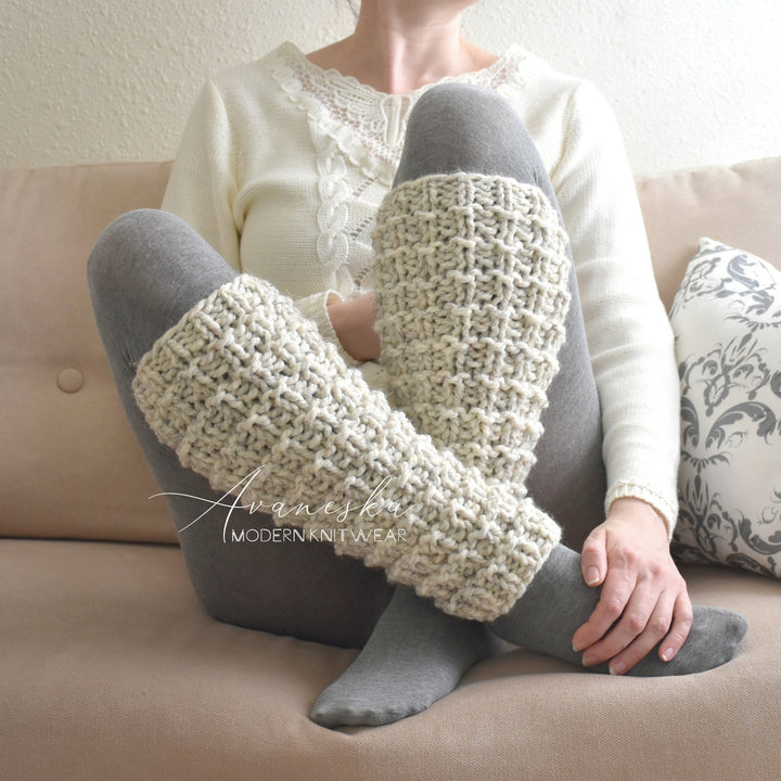 Woman's Knit Chunky Woolen Leg Warmers