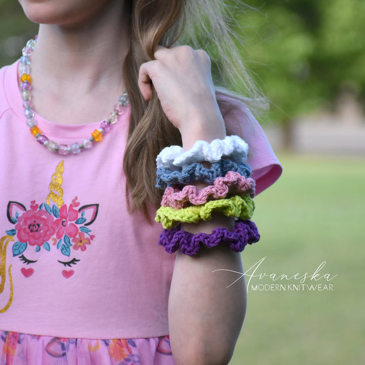 Set of 3 | Crochet Scrunchy - Small - Solids