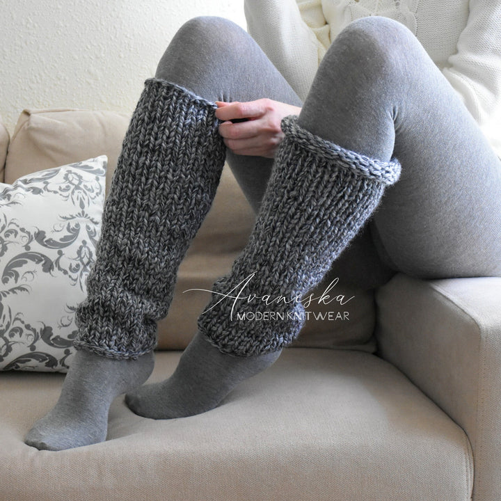 Woman's Knit Chunky Woolen Leg Warmers