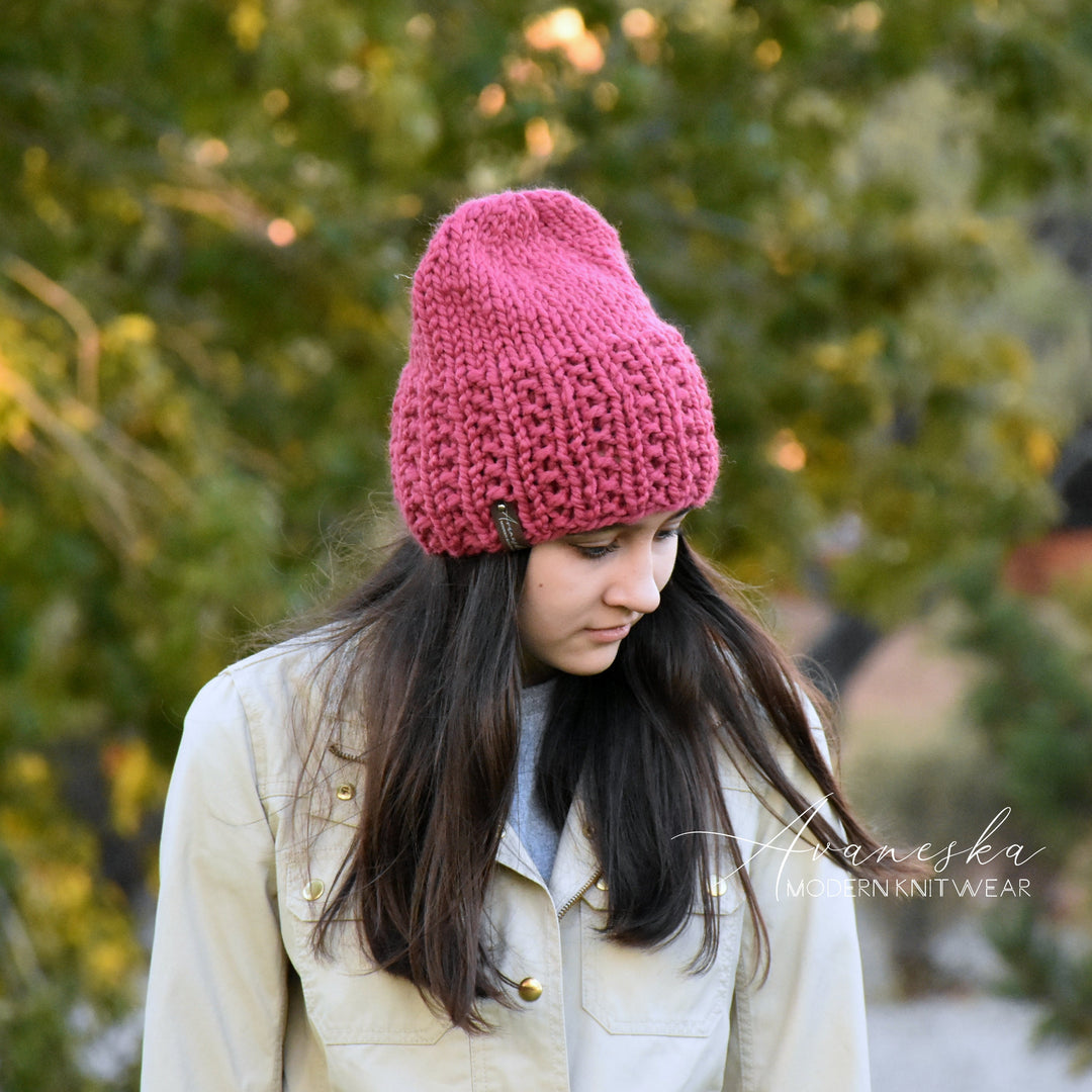 Woman's Chunky Woolen Knit Beanie Hat