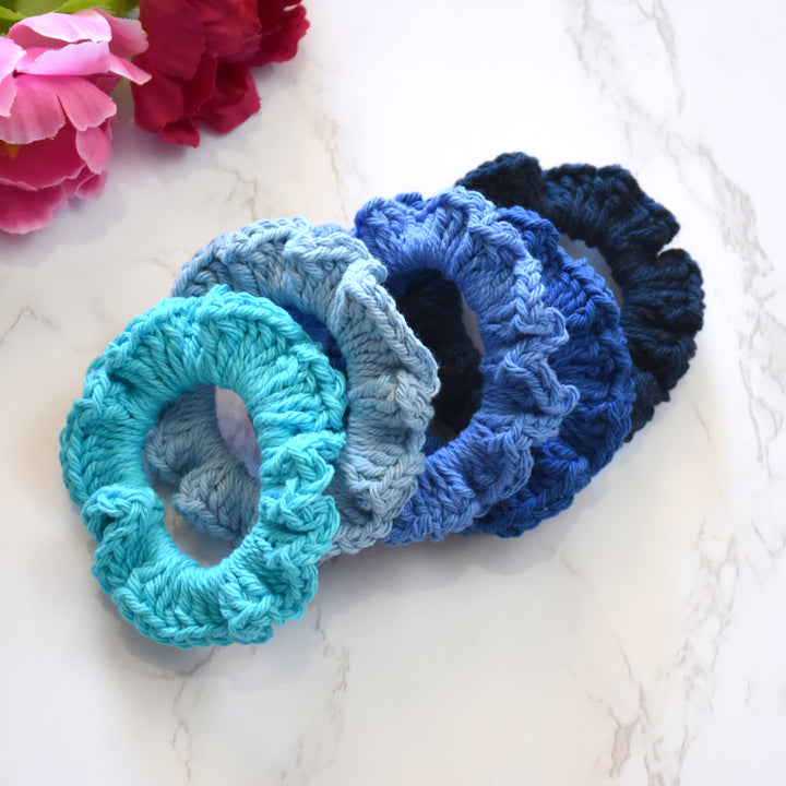 Set of 3 | Crochet Scrunchy - Small - Solids