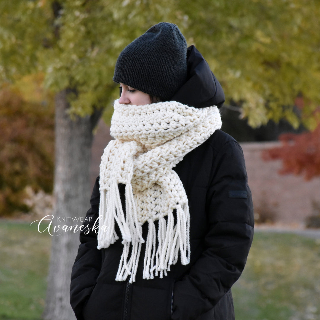 SALE Chunky Classic Long Fringed Scarf | THE ALPINE