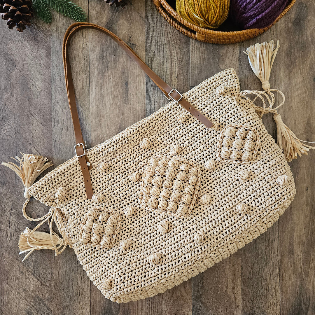 Gerard Darel Inspired Crochet Raffia Straw Bag | Woodstock 24 Hour