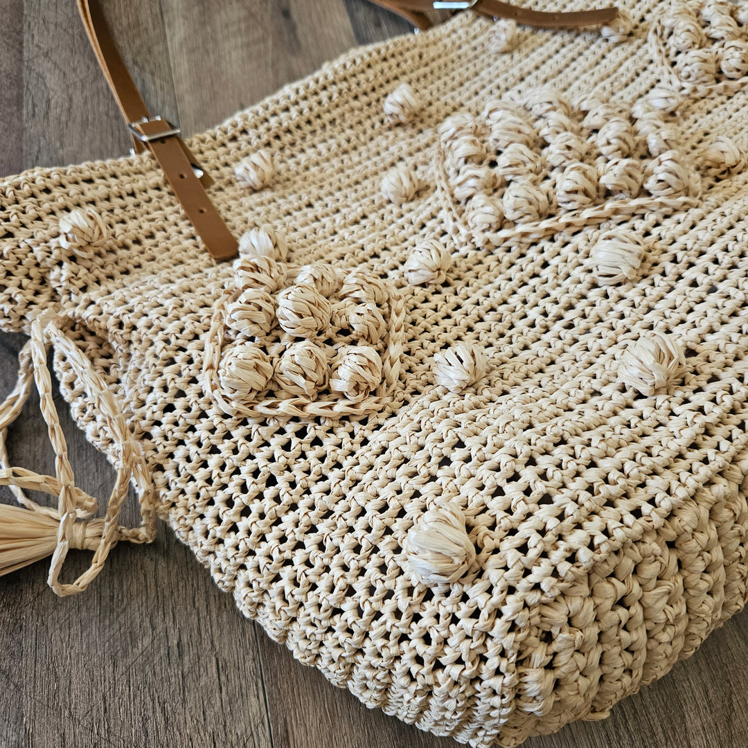 Gerard Darel Inspired Crochet Raffia Straw Bag | Woodstock 24 Hour