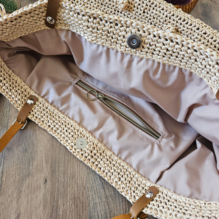 Gerard Darel Inspired Crochet Raffia Straw Bag | Woodstock 24 Hour