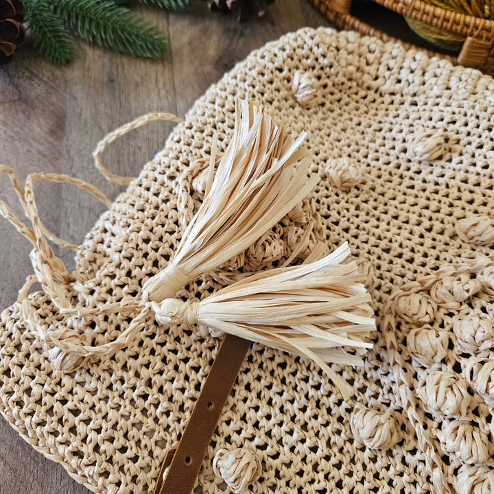 Gerard Darel Inspired Crochet Raffia Straw Bag | Woodstock 24 Hour