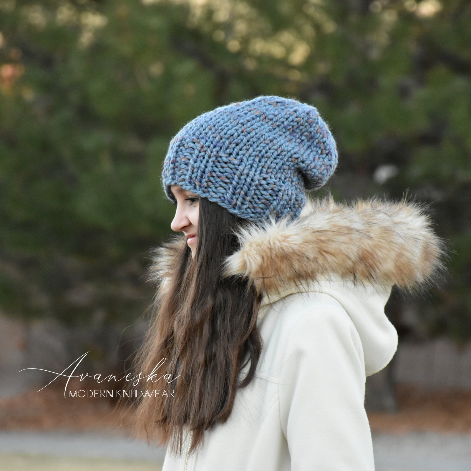 Woman's Knit Wool Winter Chunky Slouchy Hat 