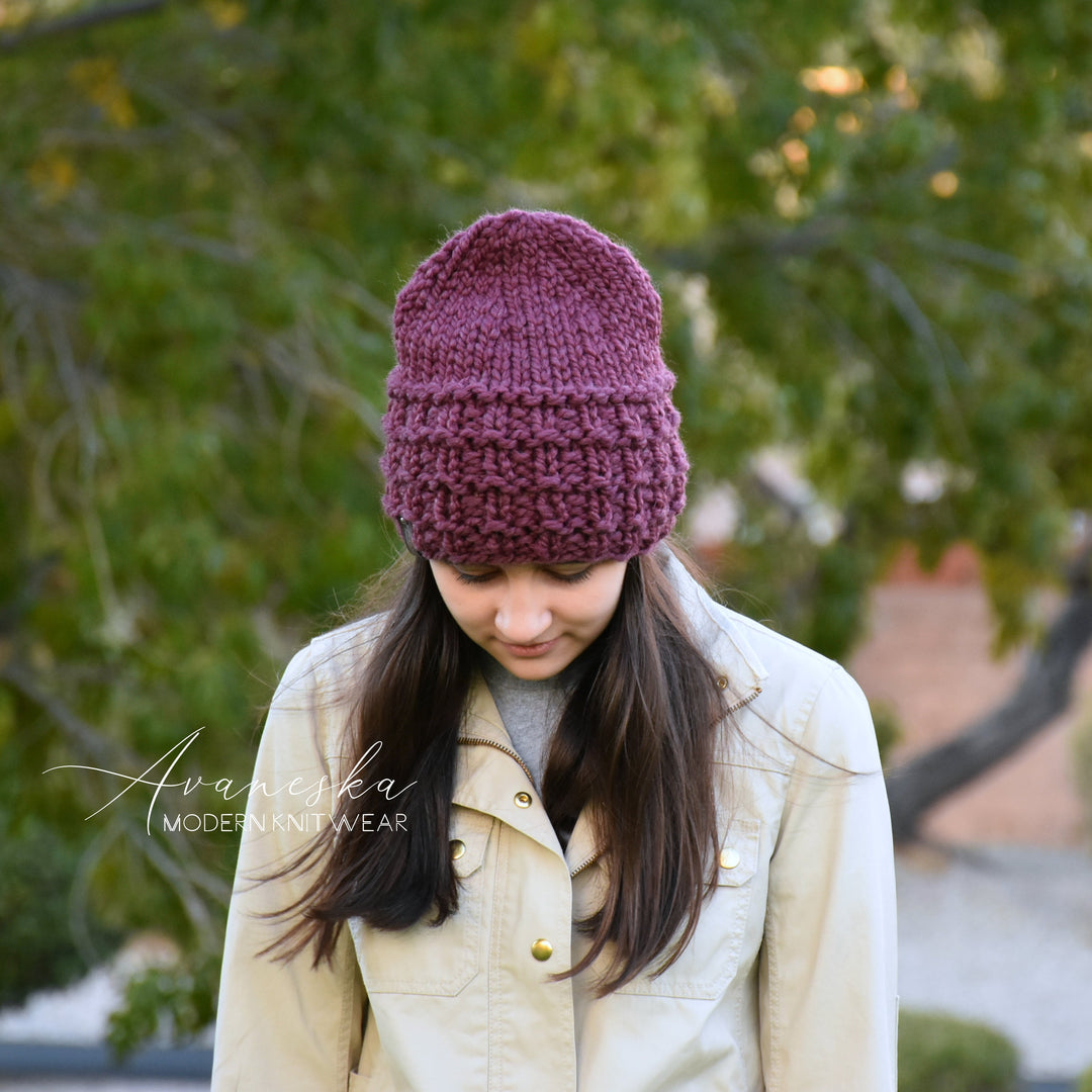 Woman's Chunky Woolen Knit Beanie Hat