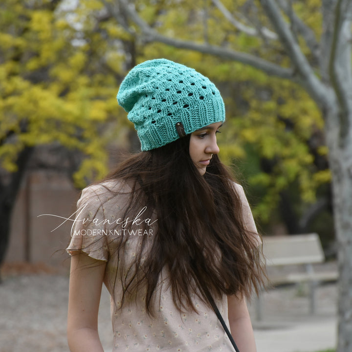Knit Extra Slouchy Beanie Hat | The LEEDA