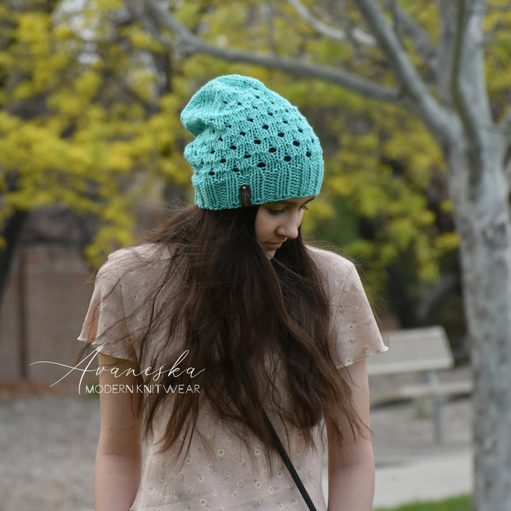 Knit Extra Slouchy Beanie Hat | The LEEDA