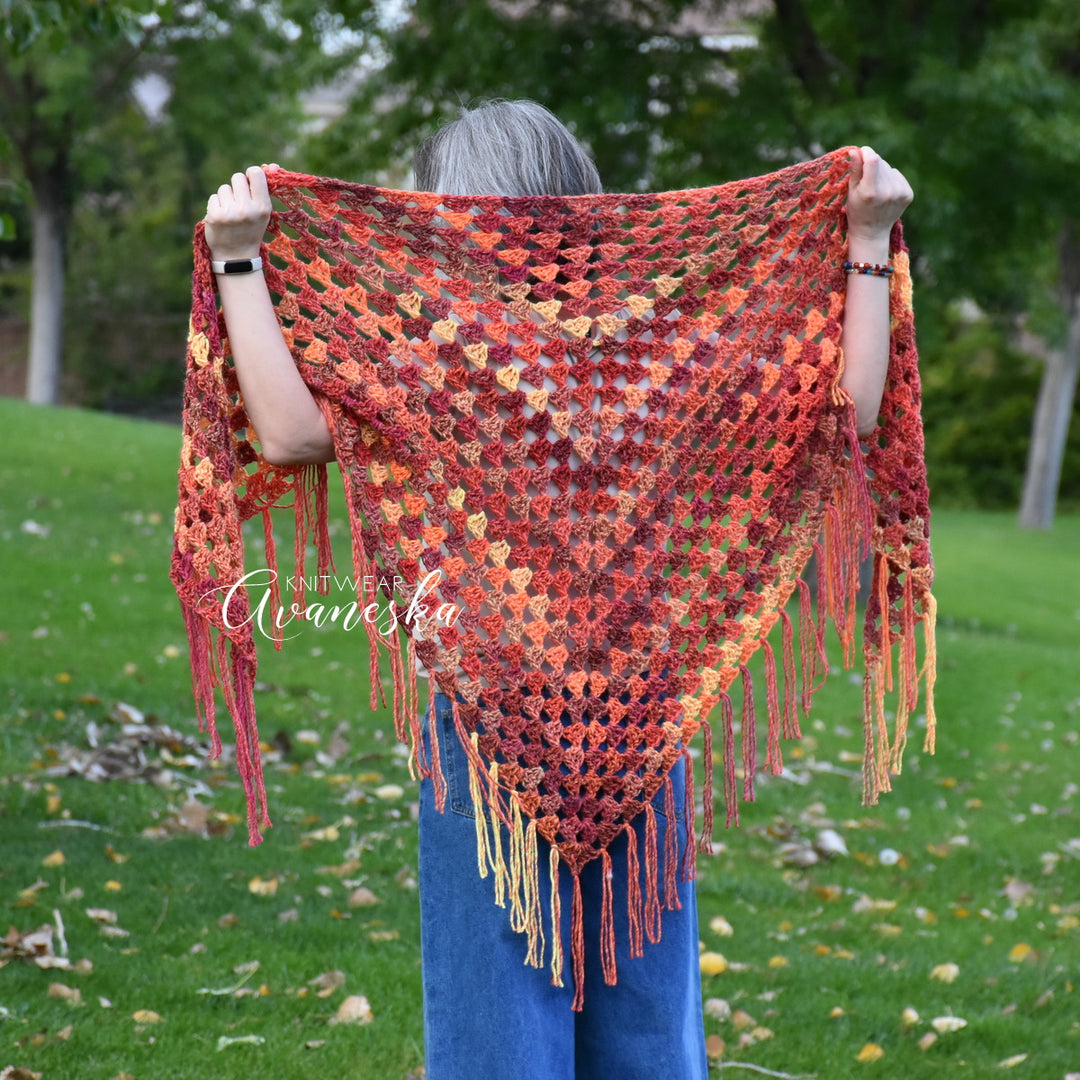 Woolen Triangle Fringed Shawl | La Carmella