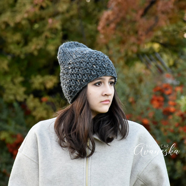 Handmade Knit Woolen Chunky Beanie Hat for Women and Girls