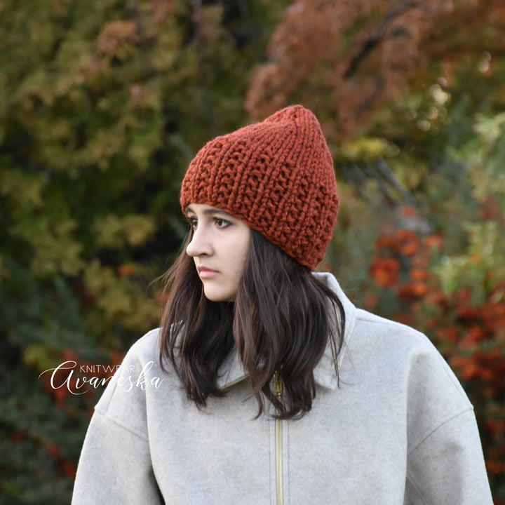 Handmade Knit Woolen Chunky Beanie for Women and Girls
