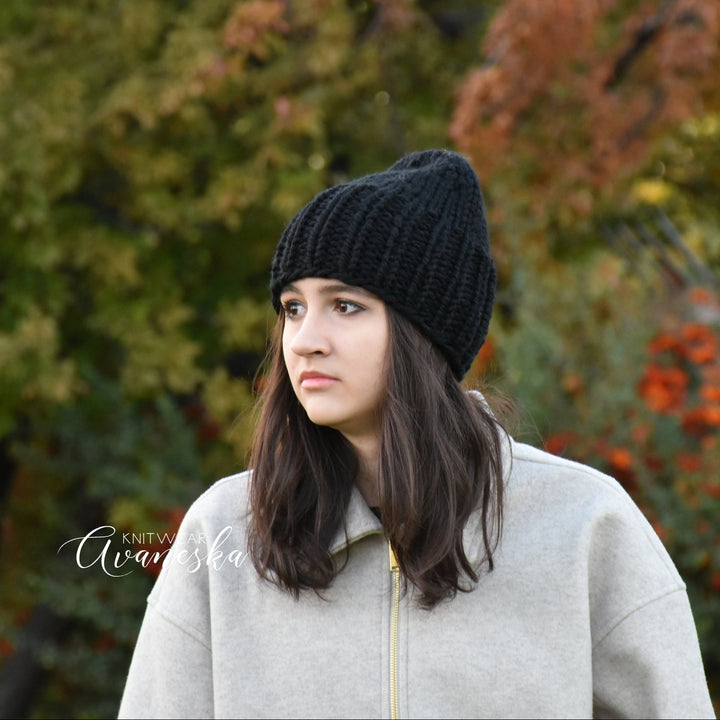 Handmade Knit Woolen Chunky Beanie at for Women and Girls