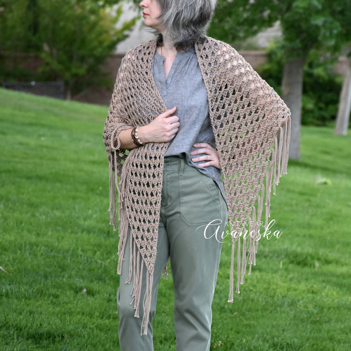 100% Cotton Triangle Shawl | ROSALIND
