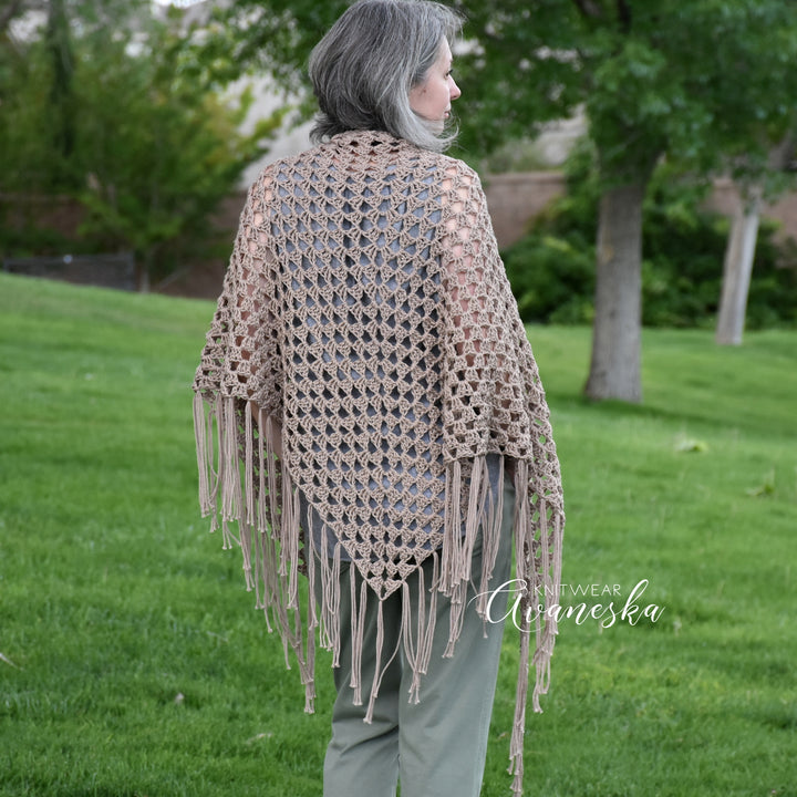 100% Cotton Triangle Shawl | ROSALIND
