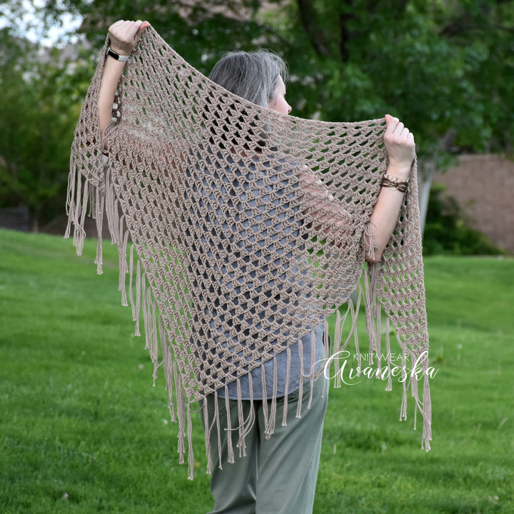 100% Cotton Triangle Shawl | ROSALIND
