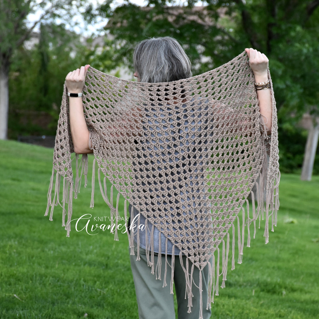 100% Cotton Triangle Shawl | ROSALIND