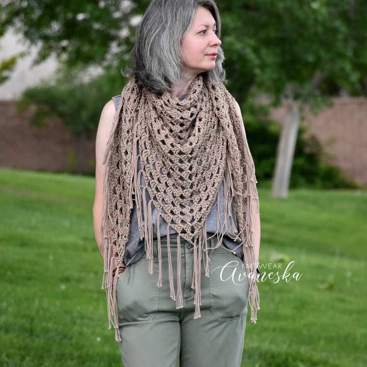 100% Cotton Triangle Shawl | ROSALIND