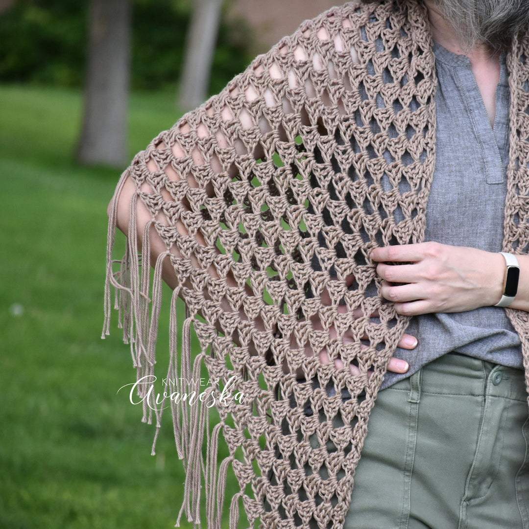100% Cotton Triangle Shawl | ROSALIND