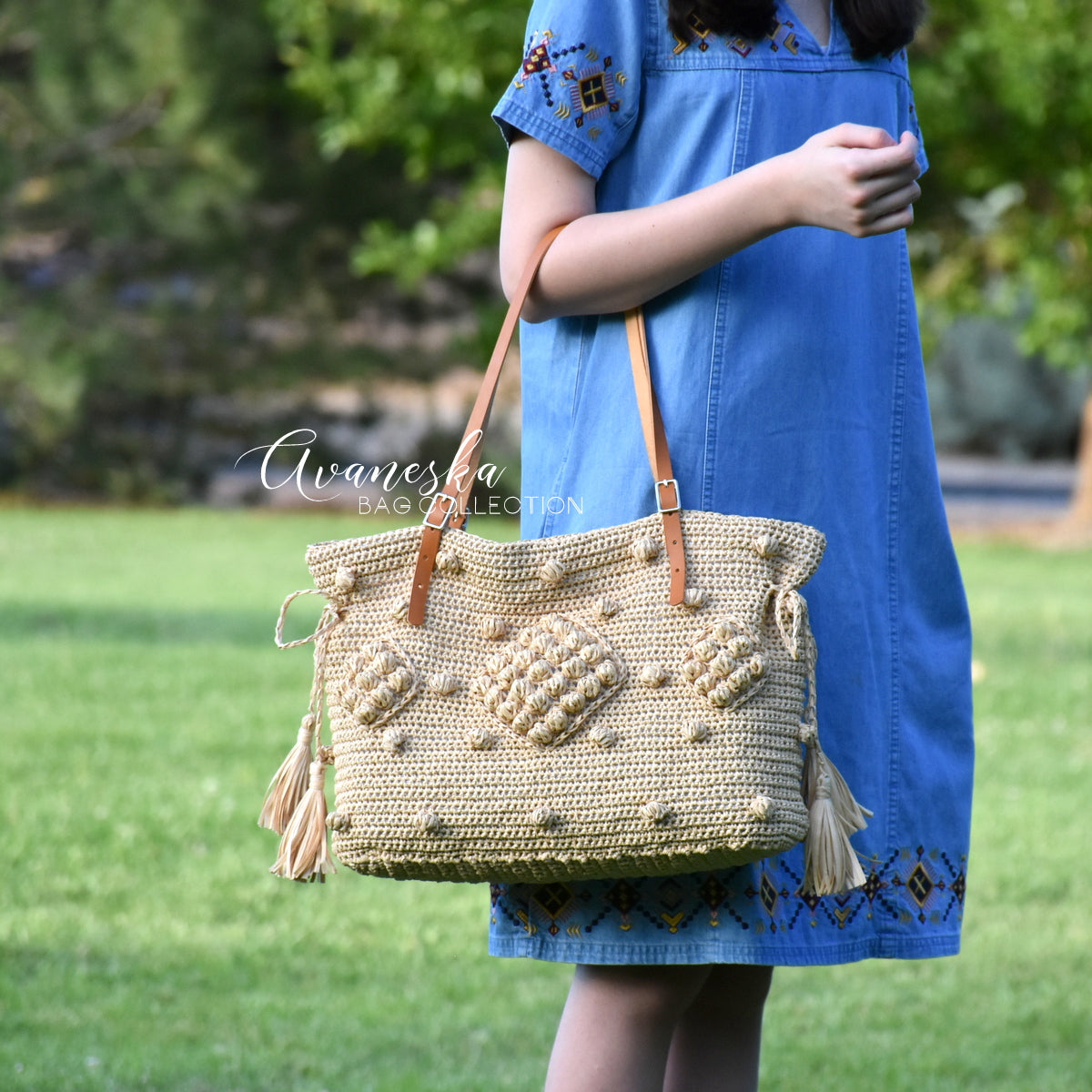 Gerard Darel Inspired Crochet Raffia Straw Bag | Woodstock 24 Hour