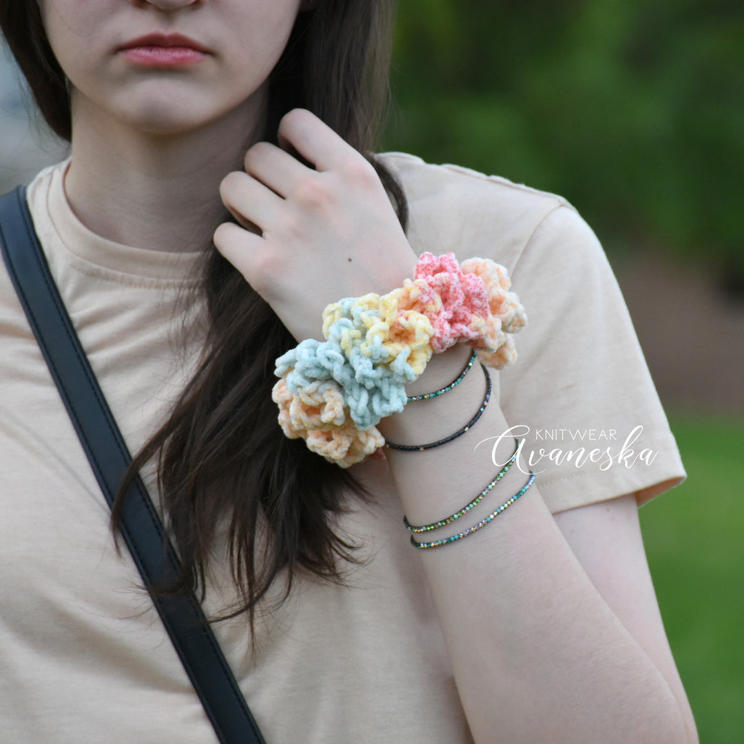Plush Velvet Crochet Scrunchies