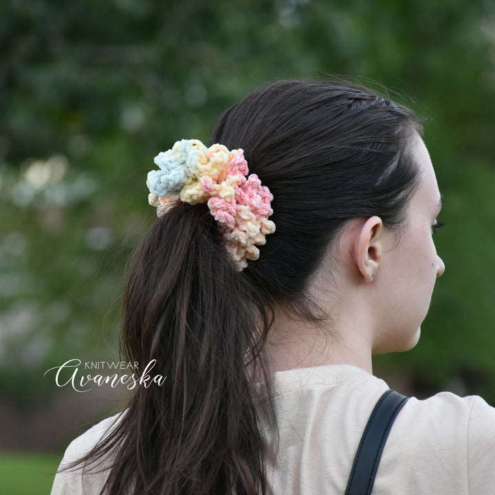 Plush Velvet Crochet Scrunchies