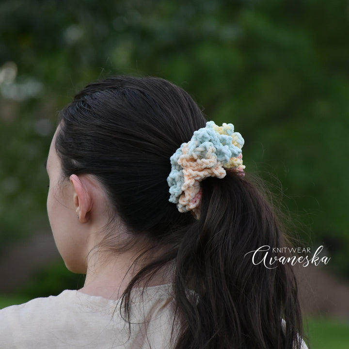 Plush Velvet Crochet Scrunchies