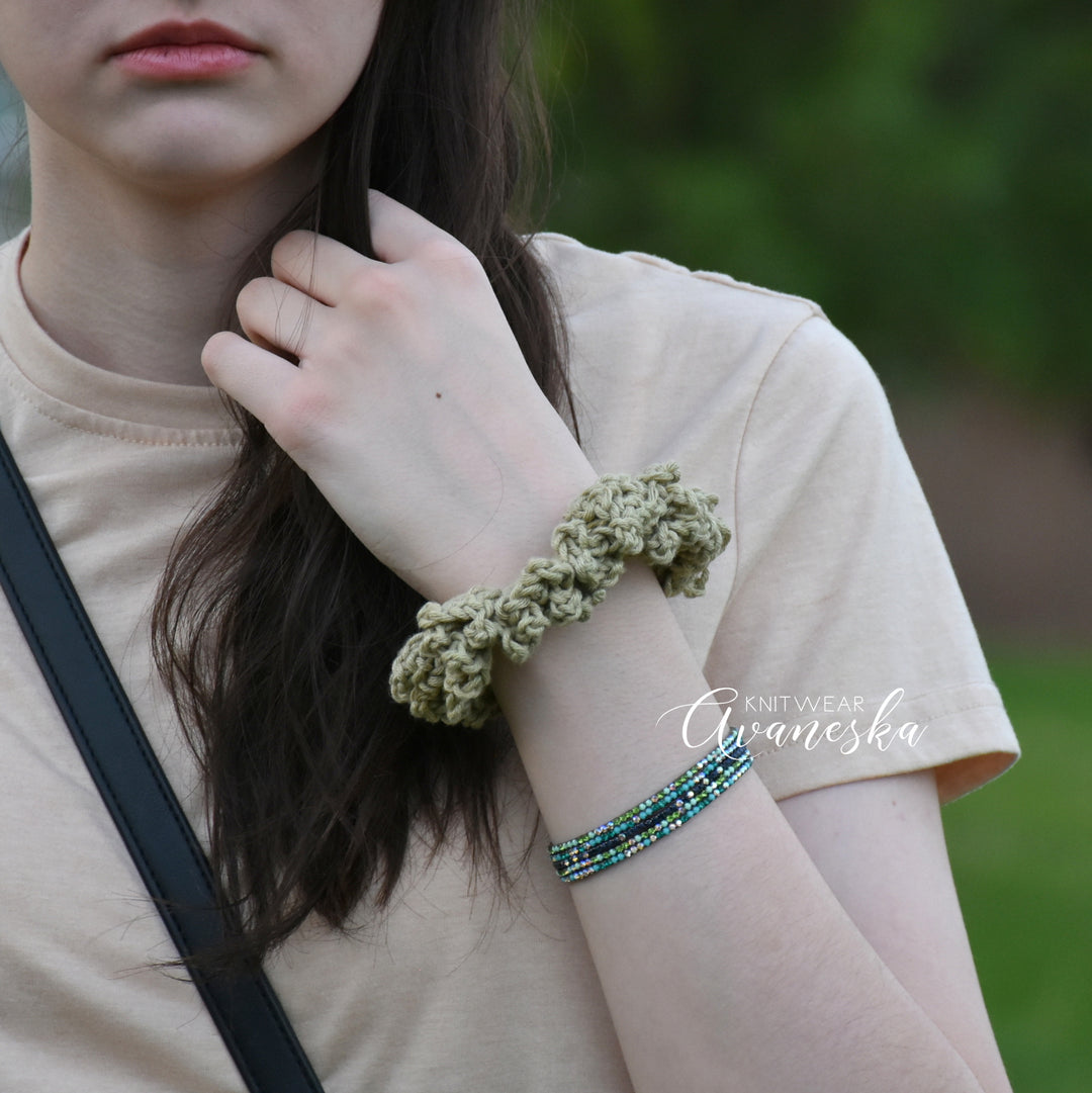 Handmade crochet scrunchie