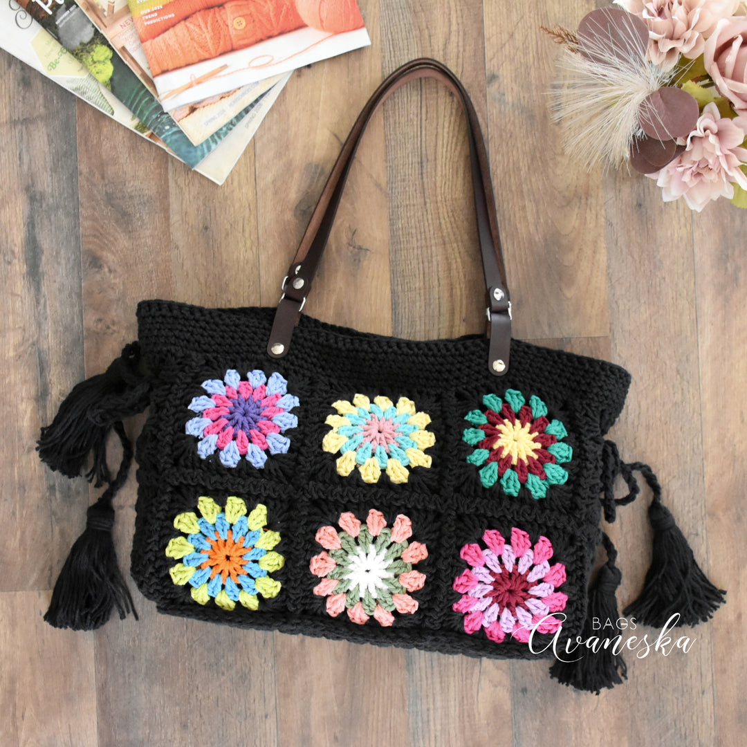 Crochet Granny Squares Shoulder Bag | BLANCHE