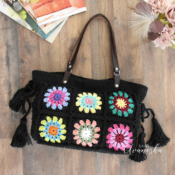 Crochet Granny Squares Shoulder Bag | BLANCHE
