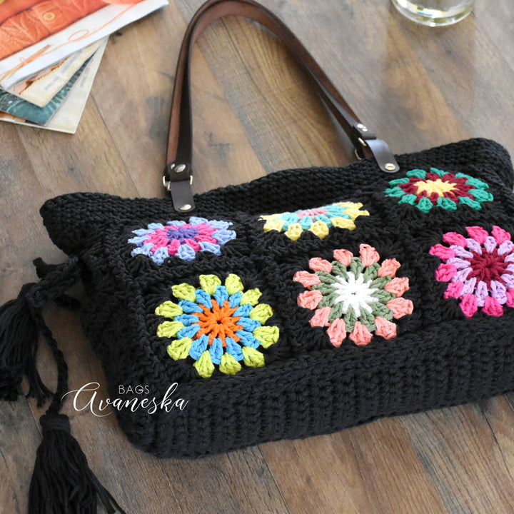 Crochet Granny Squares Shoulder Bag | BLANCHE