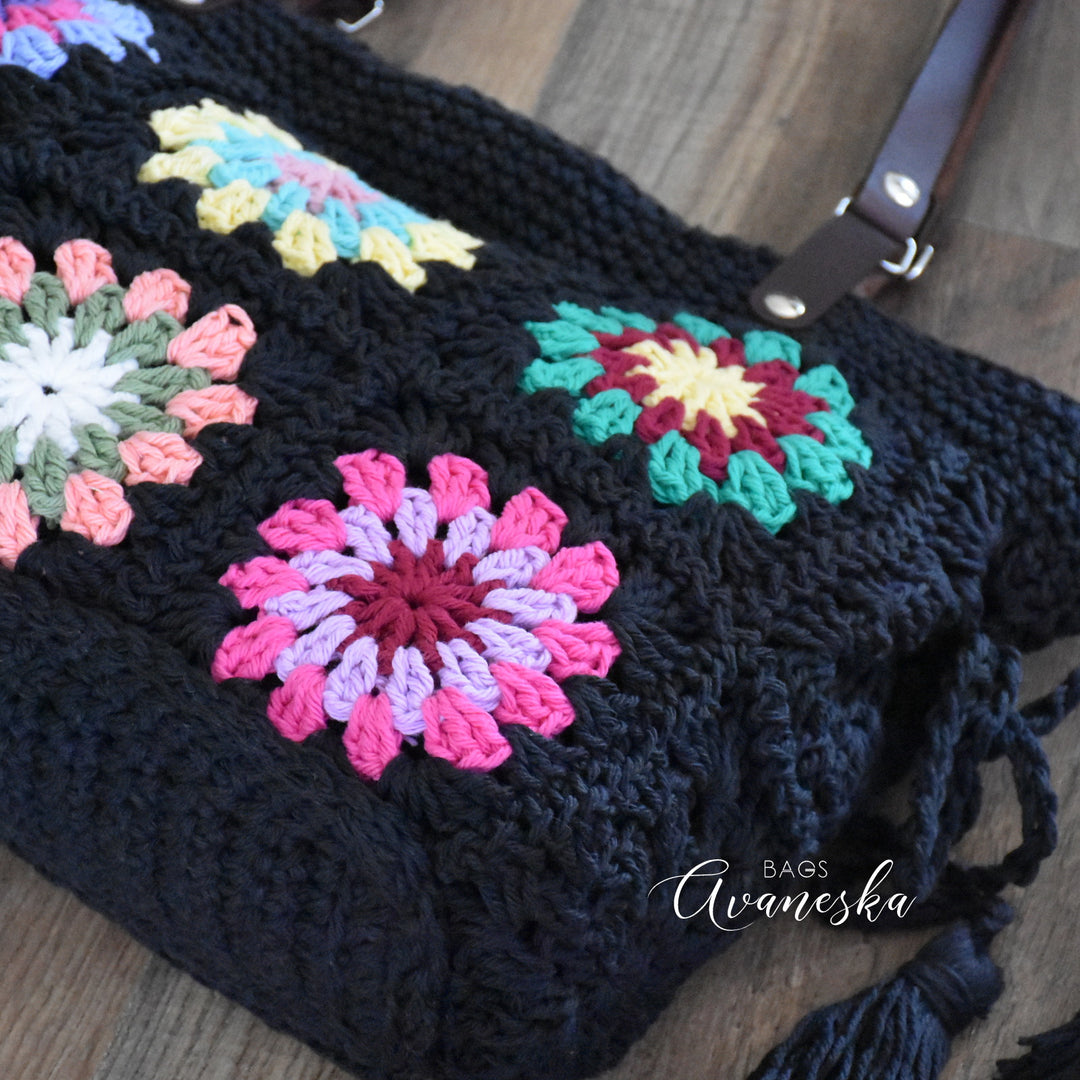 Crochet Granny Squares Shoulder Bag | BLANCHE