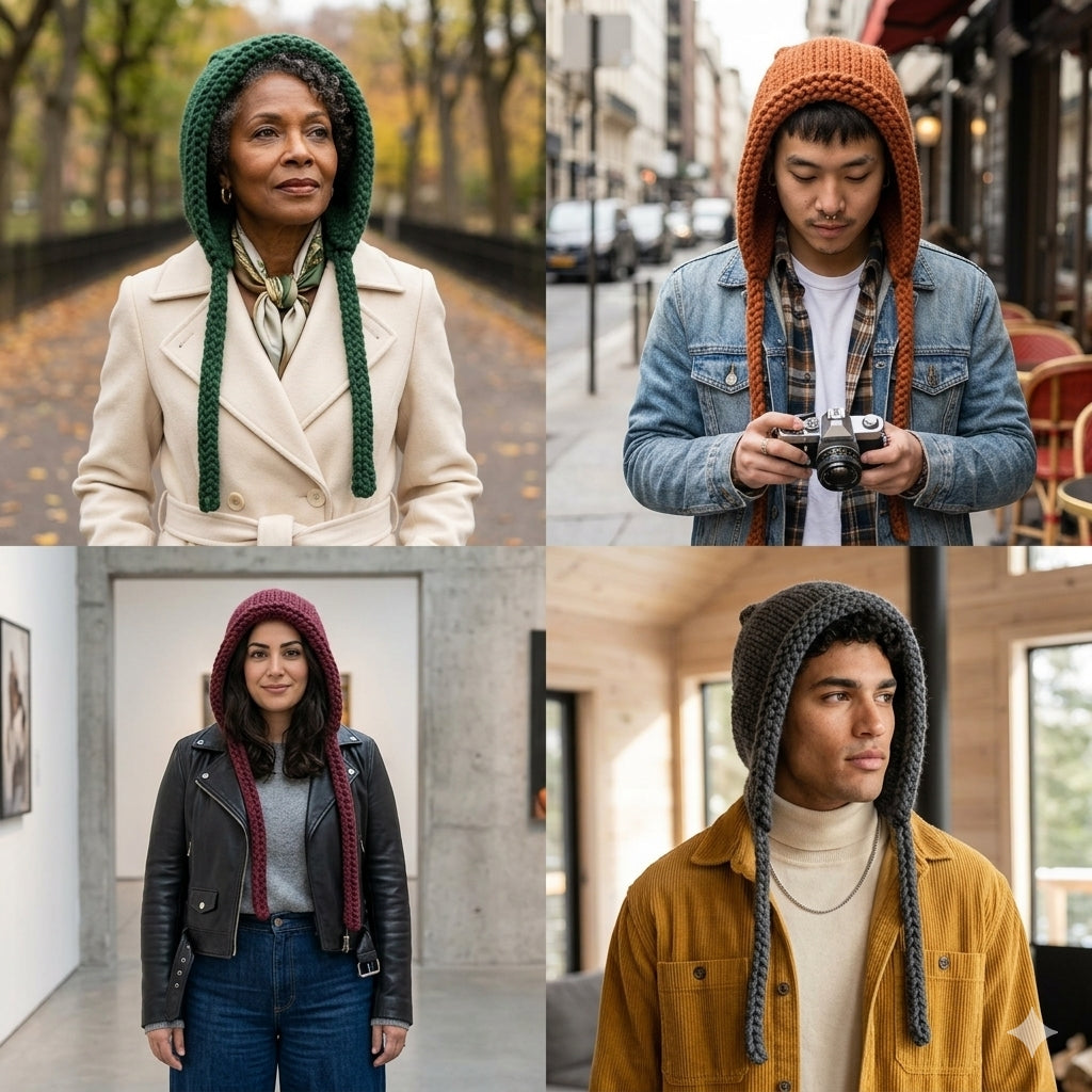 Chunky Hood Hat with Ties | THE DERBY