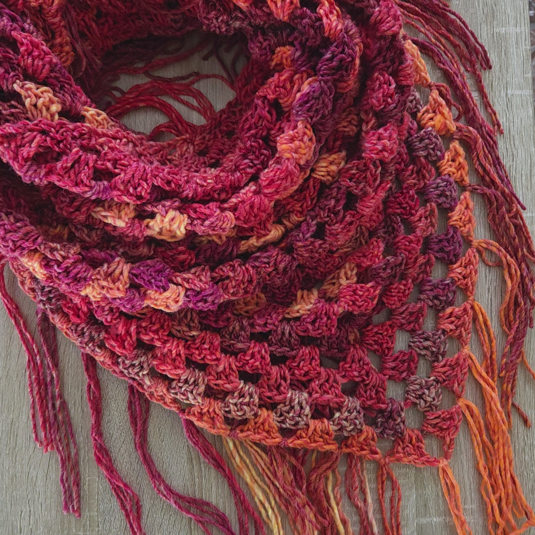 Woolen Triangle Fringed Shawl | La Carmella