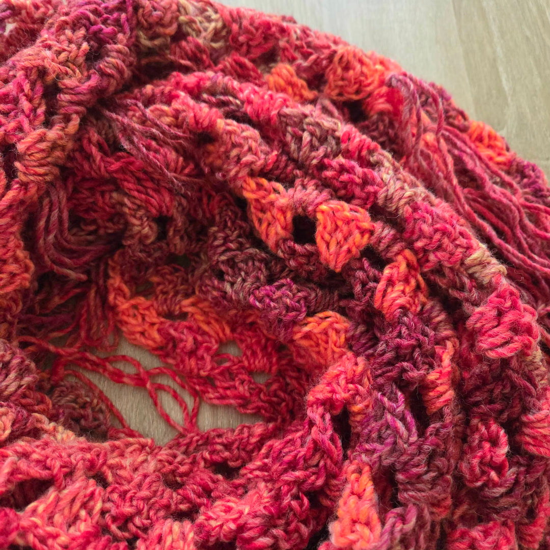 Woolen Triangle Fringed Shawl | La Carmella