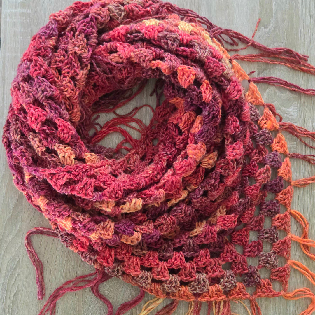 Woolen Triangle Fringed Shawl | La Carmella