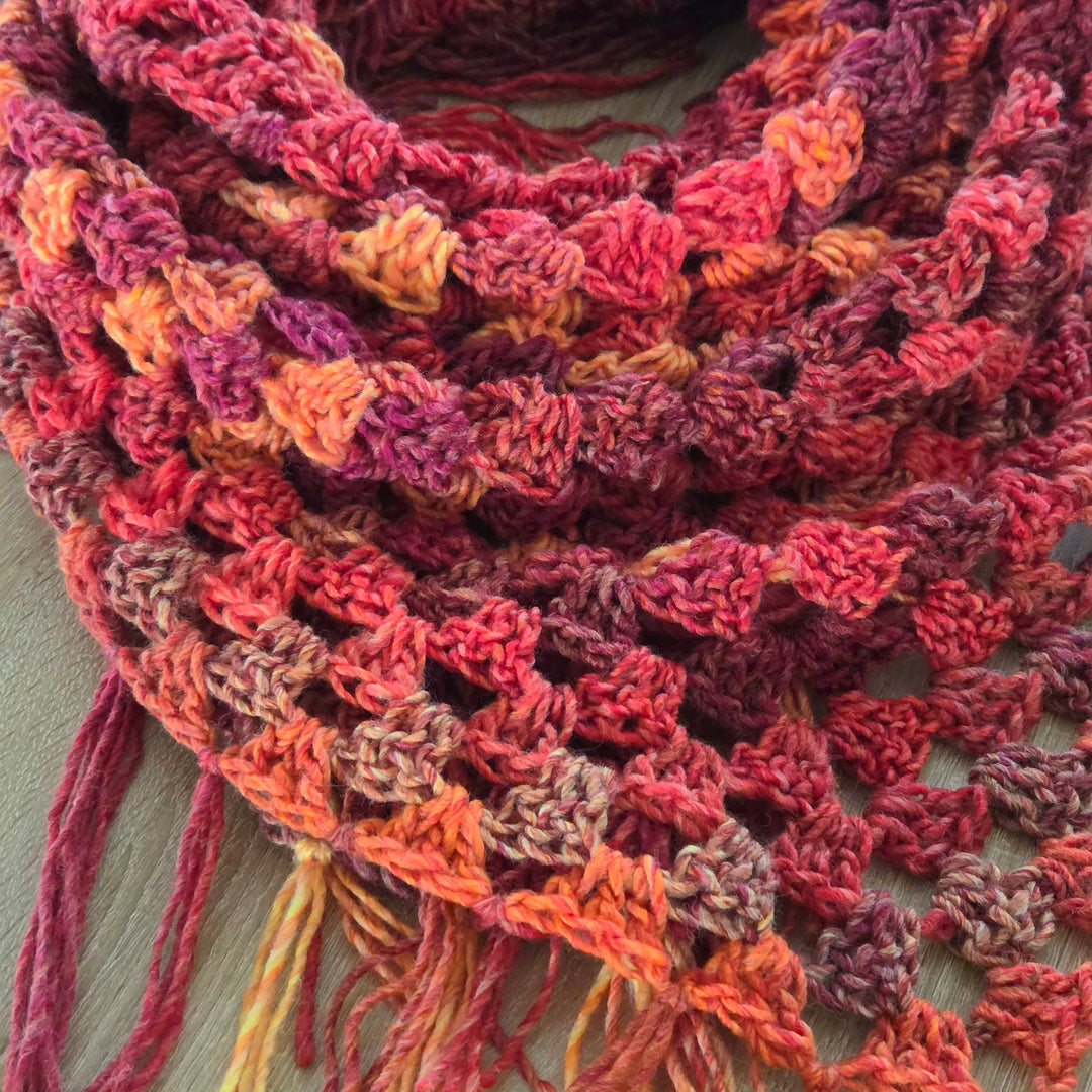 Woolen Triangle Fringed Shawl | La Carmella