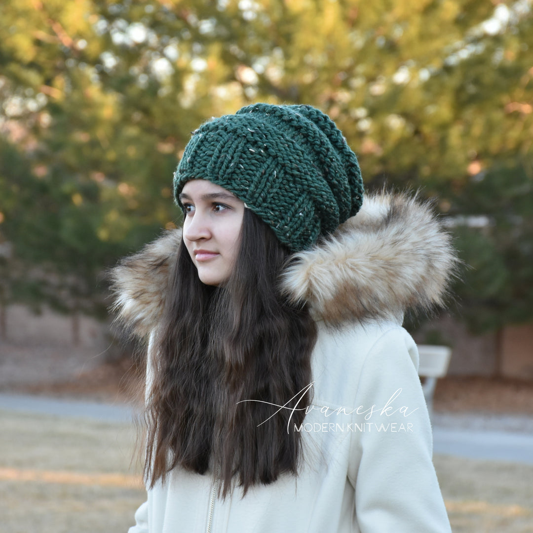 Knitted Chunky Woolen Winter Extra Slouchy Hat Beanie Toque | THE SCARLETT