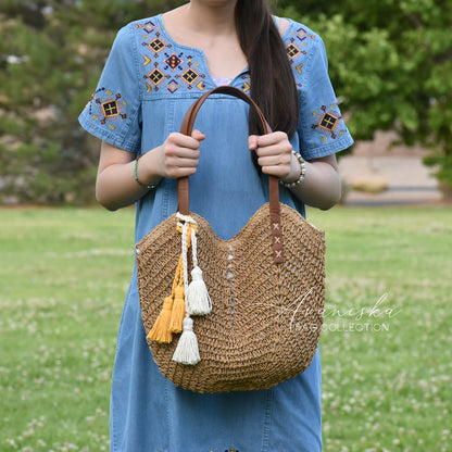 Crochet Raffia Straw Bag | The SILVIA