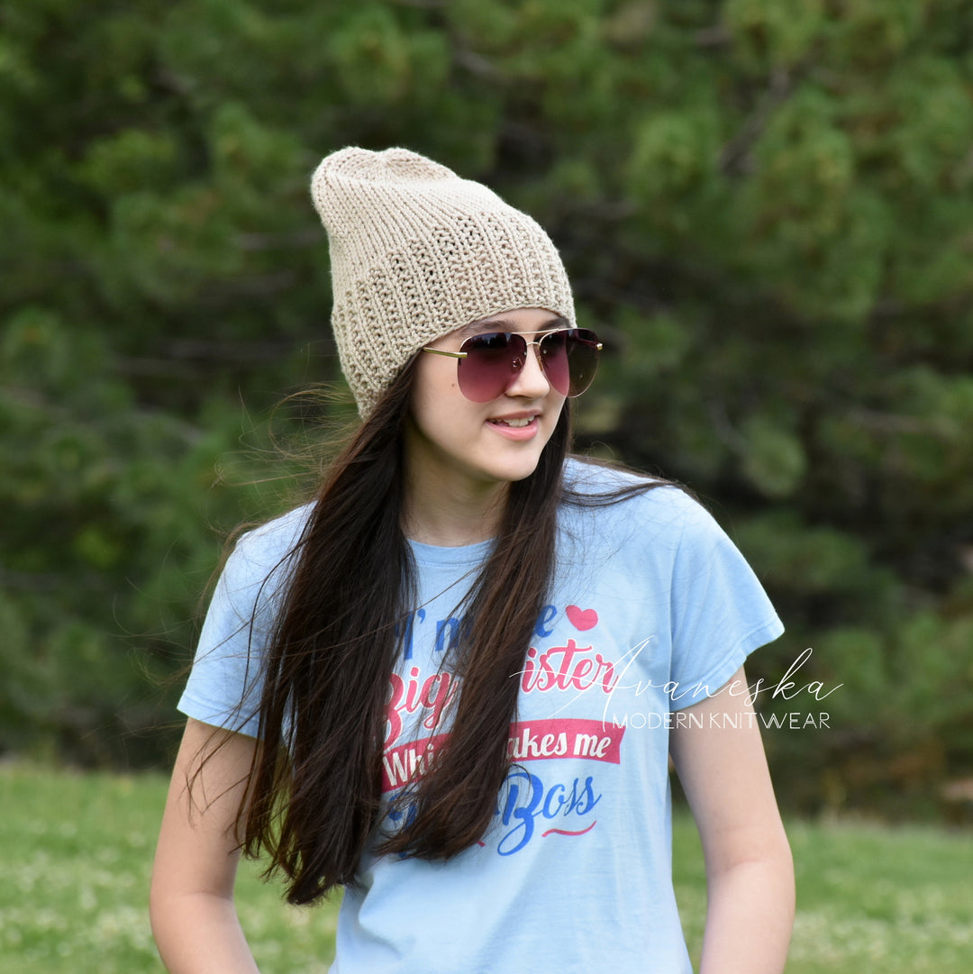 Non-Wool Knitted Women's Girls Lightweight Slouchy Beanie Hat | The VESPER