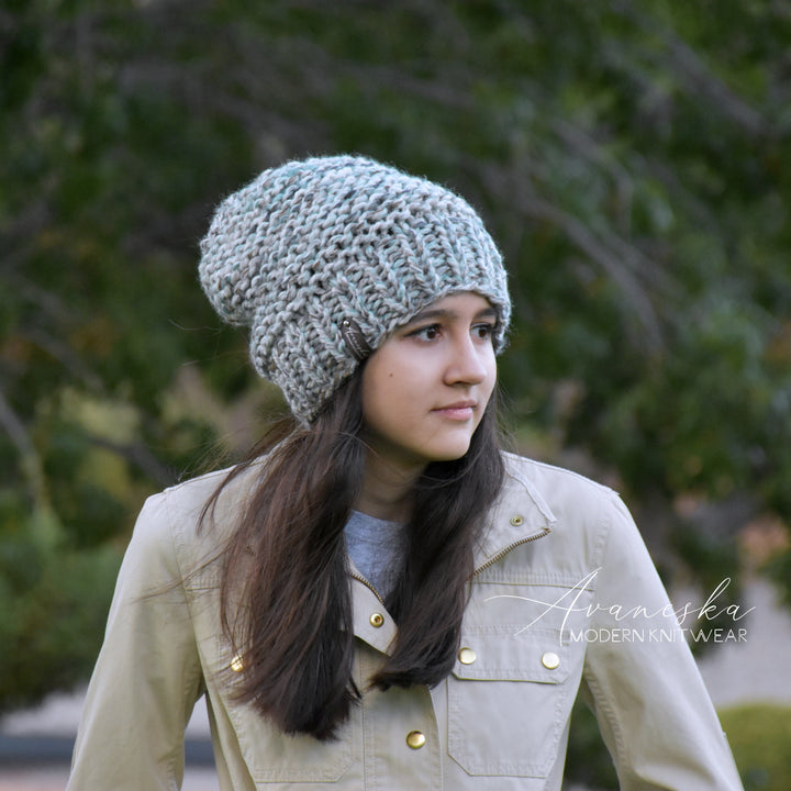 Knitted Chunky Woolen Winter Slouchy Hat Beanie Toque | THE DAPHNE