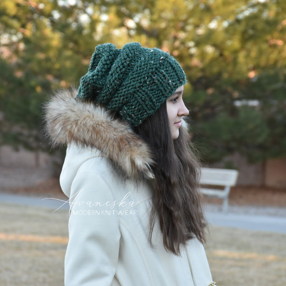 Woman's Knit Wool Winter Chunky Slouchy Hat