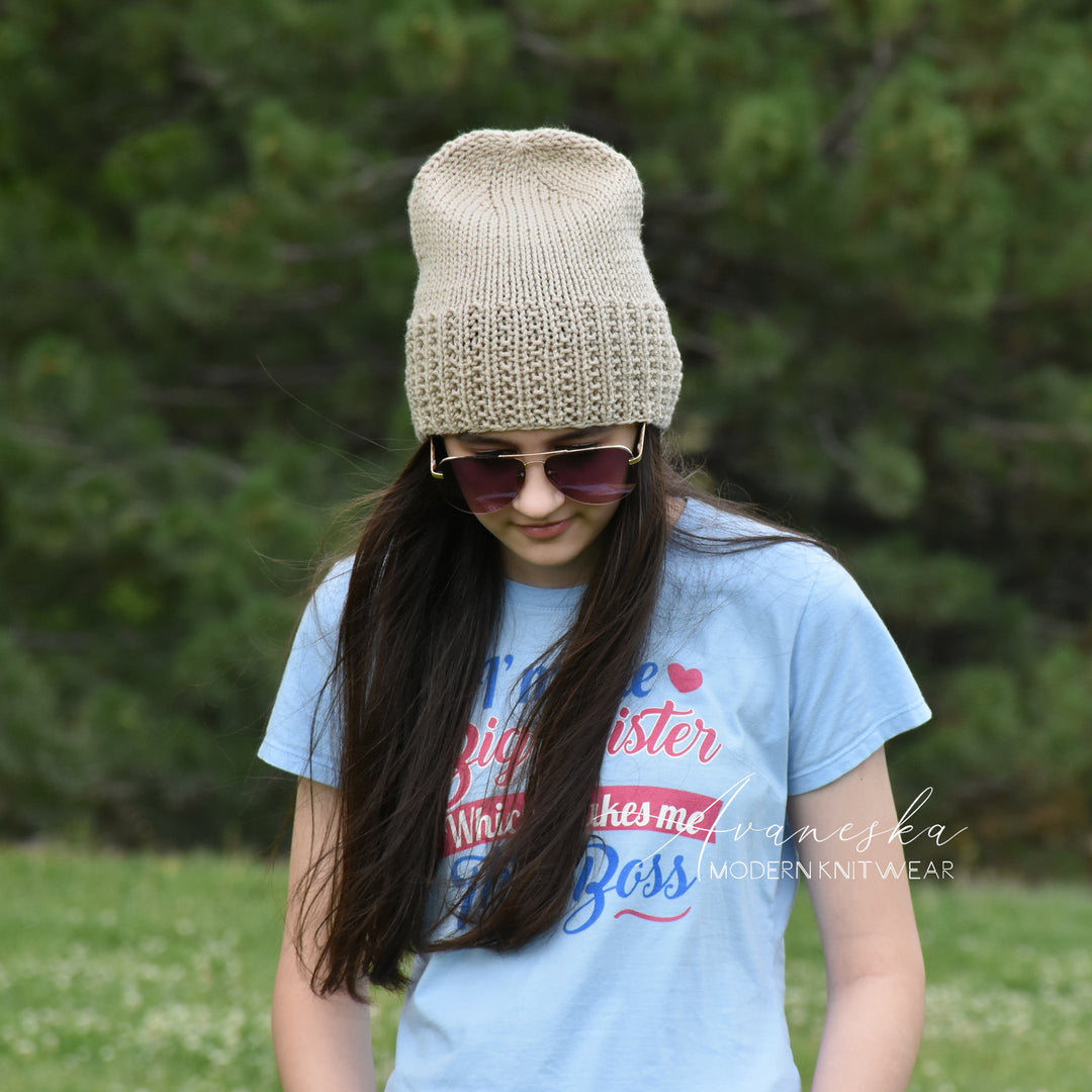 Non-Wool Knitted Women's Girls Lightweight Slouchy Beanie Hat | The VESPER
